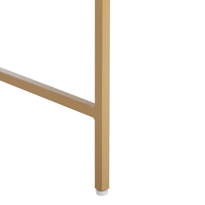 Bureau d'écriture moderne blanc avec piètement en métal doré pour bureau à domicile