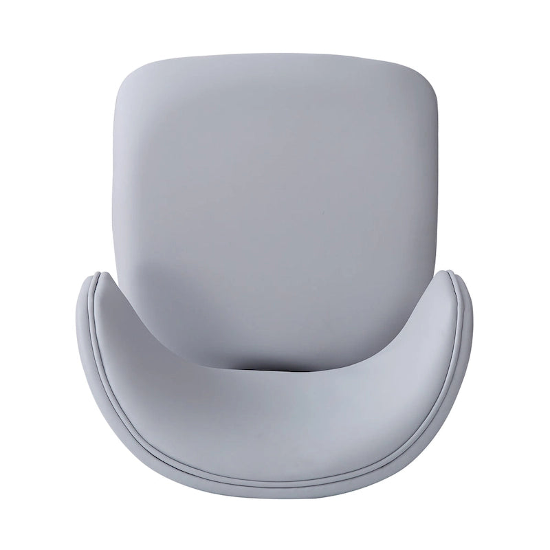Chaise de salle à manger capitonnée en similicuir avec pieds en métal Blanc Noir
