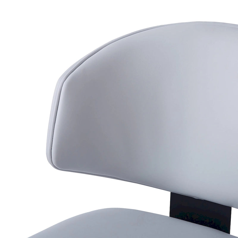 Chaise de salle à manger capitonnée en similicuir avec pieds en métal Blanc Noir