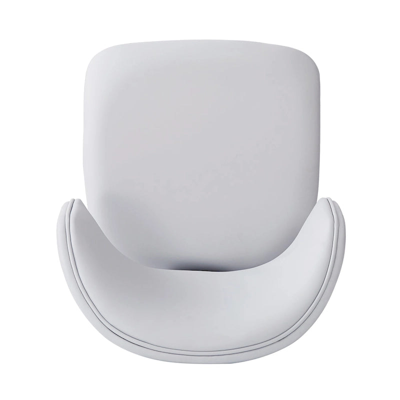 Chaise de salle à manger capitonnée en similicuir avec pieds en métal Blanc Noir