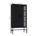 61.02H Modern Display Sideboard Buffet with Adjustable Shelves, Anti-Tip Kit, Tempered Glass Doors
