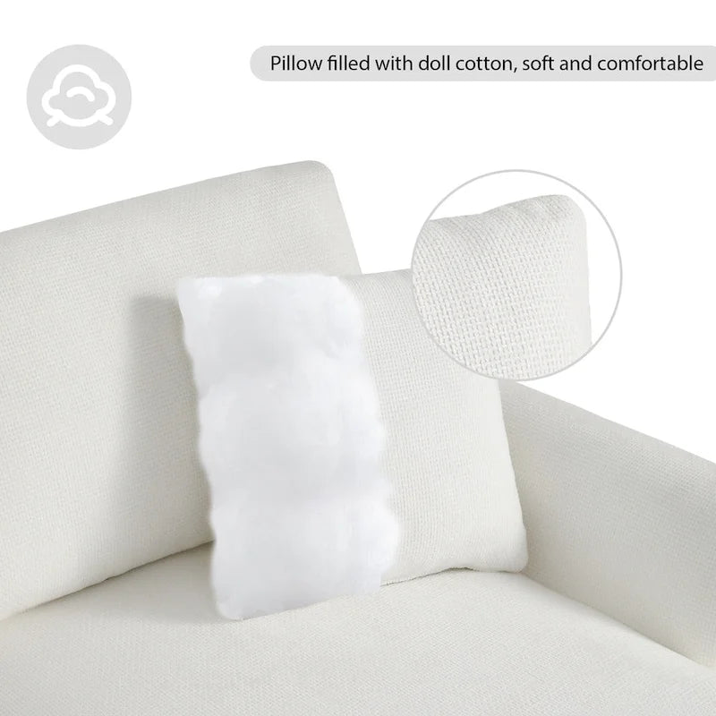 Canapé d'angle en tissu chenille avec méridienne réversible