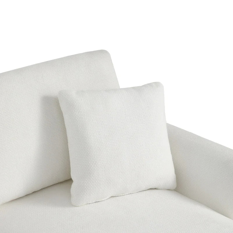 Canapé d'angle en tissu chenille avec méridienne réversible