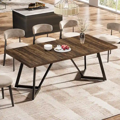 Grande table de salle à manger de 70,86 pouces pour 6 à 8 personnes, table de salle à manger moderne