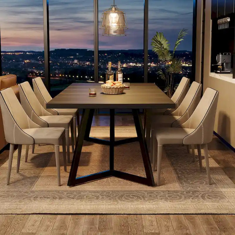 Grande table de salle à manger de 70,86 pouces pour 6 à 8 personnes, table de salle à manger moderne