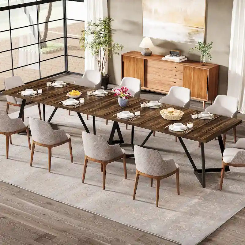 Grande table de salle à manger de 70,86 pouces pour 6 à 8 personnes, table de salle à manger moderne