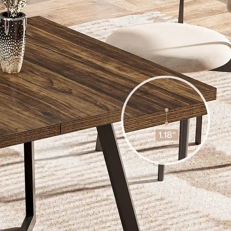 Grande table de salle à manger de 70,86 pouces pour 6 à 8 personnes, table de salle à manger moderne