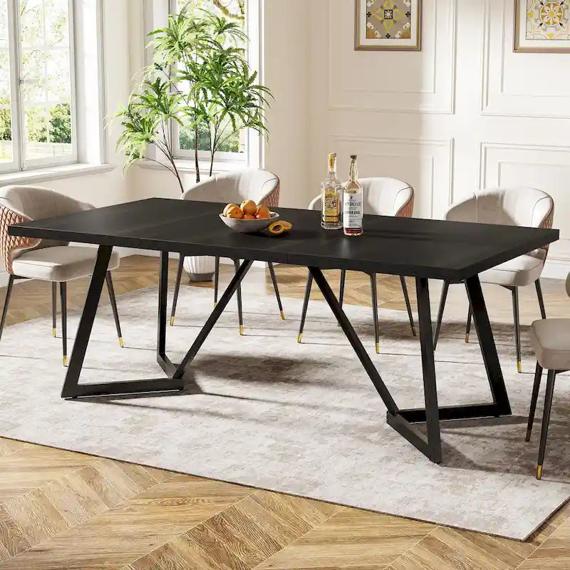 Grande table de salle à manger de 70,86 pouces pour 6 à 8 personnes, table de salle à manger moderne