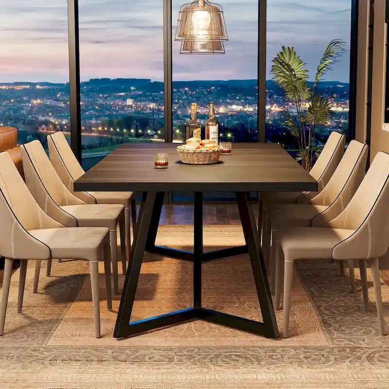 Grande table de salle à manger de 70,86 pouces pour 6 à 8 personnes, table de salle à manger moderne