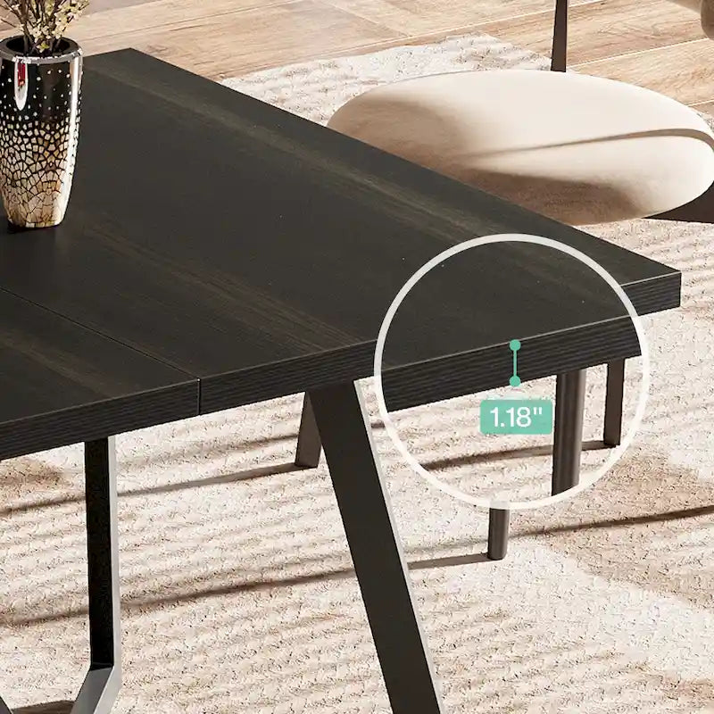 Grande table de salle à manger de 70,86 pouces pour 6 à 8 personnes, table de salle à manger moderne