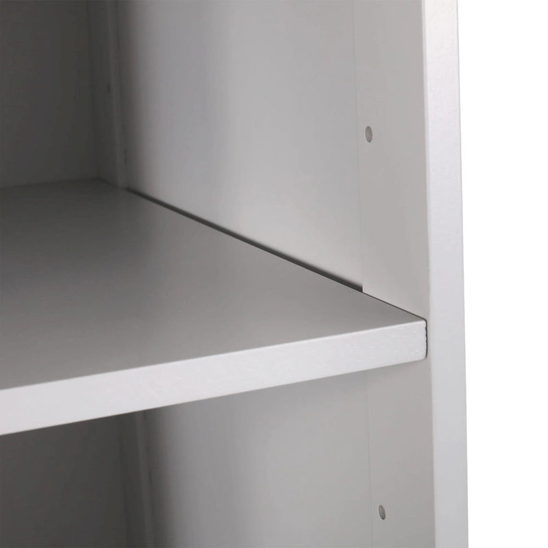 Meuble de rangement de salle de bain autoportant avec étagères ouvertes et porte, blanc mat