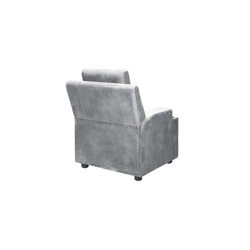 Fauteuil inclinable pour enfants avec repose-pieds, appui-tête, deux porte-gobelets, siège de salon rembourré en microfibre