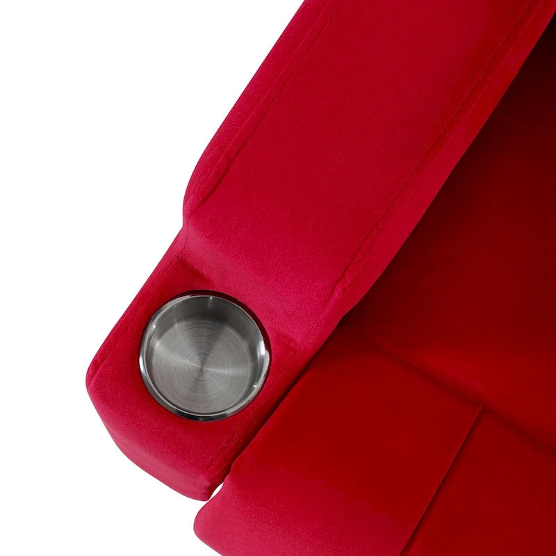 Fauteuil inclinable pour enfants avec repose-pieds, appui-tête, deux porte-gobelets, siège de salon rembourré en microfibre