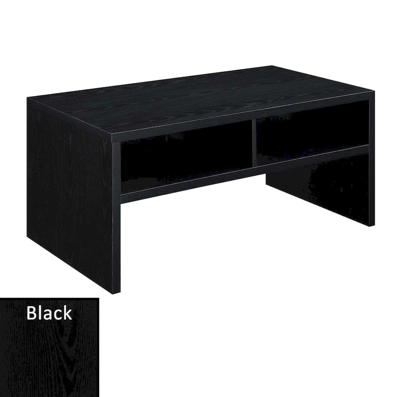 Table basse moderne blanche avec étagères de rangement ouvertes pour salon