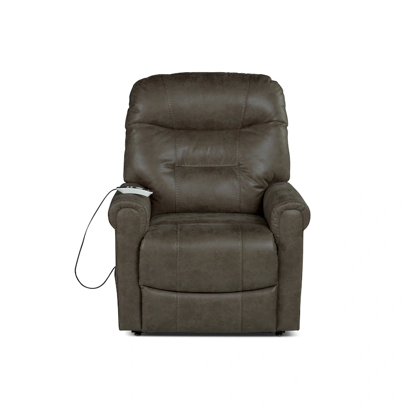 Fauteuil inclinable releveur avec massage chauffant en similicuir Noyer Champignon