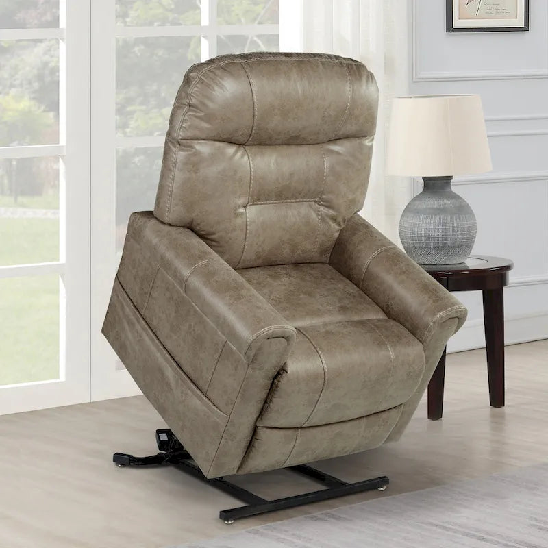 Fauteuil inclinable releveur avec massage chauffant en similicuir Noyer Champignon