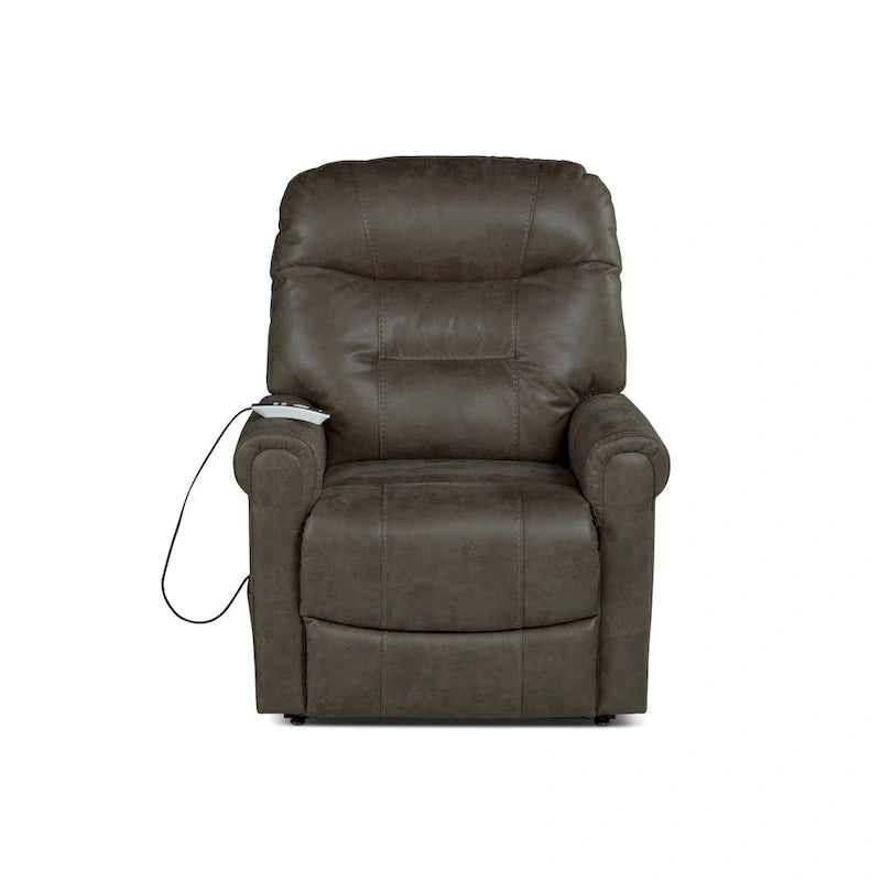 Fauteuil inclinable releveur avec massage chauffant en similicuir Noyer Champignon