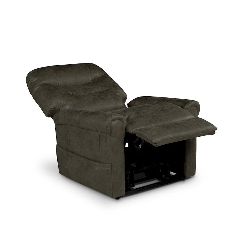 Fauteuil inclinable releveur avec massage chauffant en similicuir Noyer Champignon