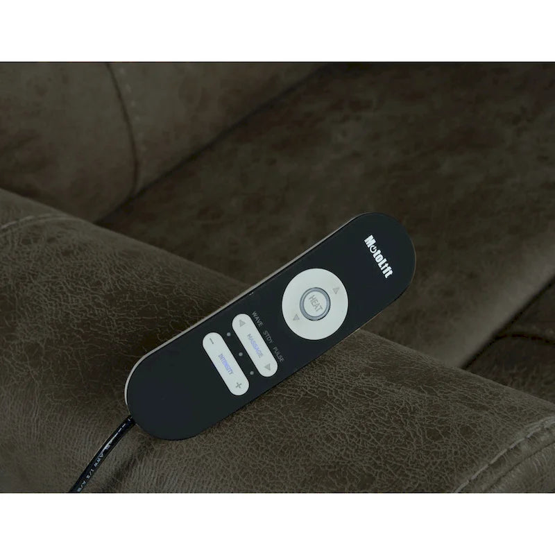 Fauteuil inclinable releveur avec massage chauffant en similicuir Noyer Champignon