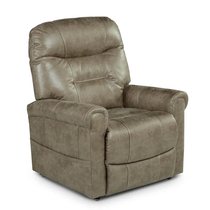 Fauteuil inclinable releveur avec massage chauffant en similicuir Noyer Champignon