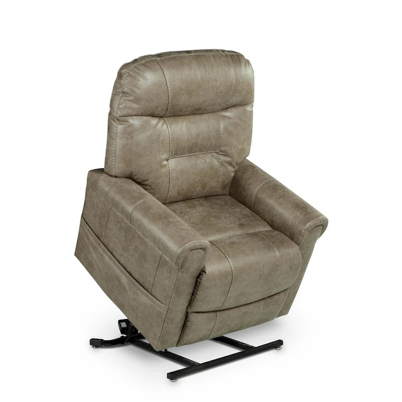 Fauteuil inclinable releveur avec massage chauffant en similicuir Noyer Champignon
