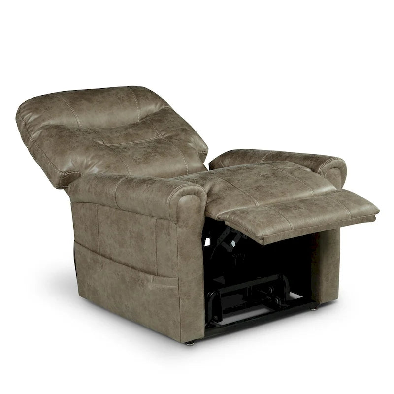 Fauteuil inclinable releveur avec massage chauffant en similicuir Noyer Champignon