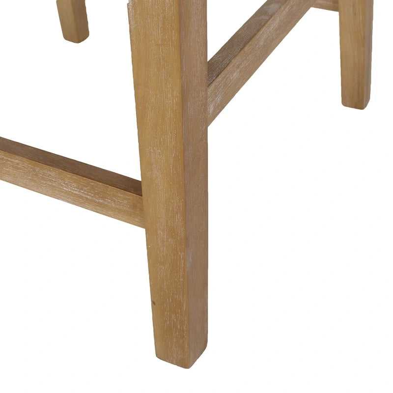 Tabouret de comptoir avec accoudoirs, revêtu de tissu et doté d'une structure en bois d'hévéa, marron