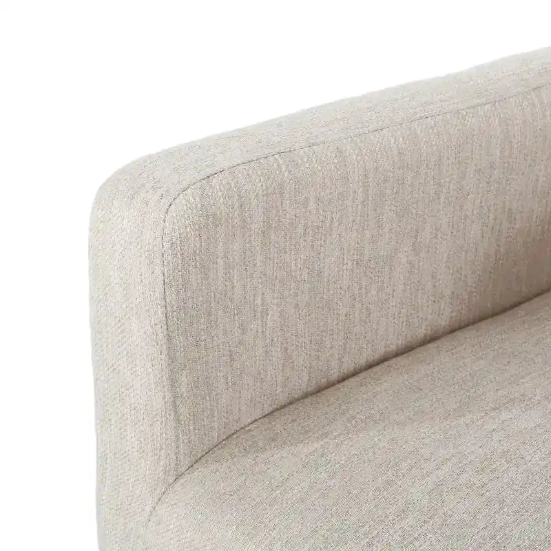 Tabouret de comptoir avec accoudoirs, revêtu de tissu et doté d'une structure en bois d'hévéa, marron