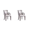 Fauteuil de salle à manger classique avec revêtement en similicuir et cadre en bois de noyer