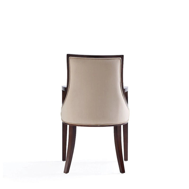 Fauteuil de salle à manger classique avec revêtement en similicuir et cadre en bois de noyer