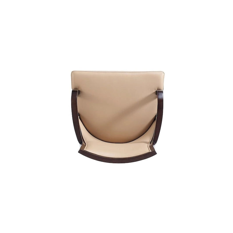 Fauteuil de salle à manger classique avec revêtement en similicuir et cadre en bois de noyer