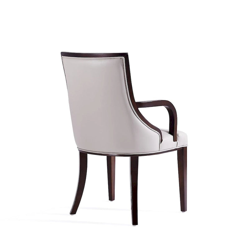 Fauteuil de salle à manger classique avec revêtement en similicuir et cadre en bois de noyer