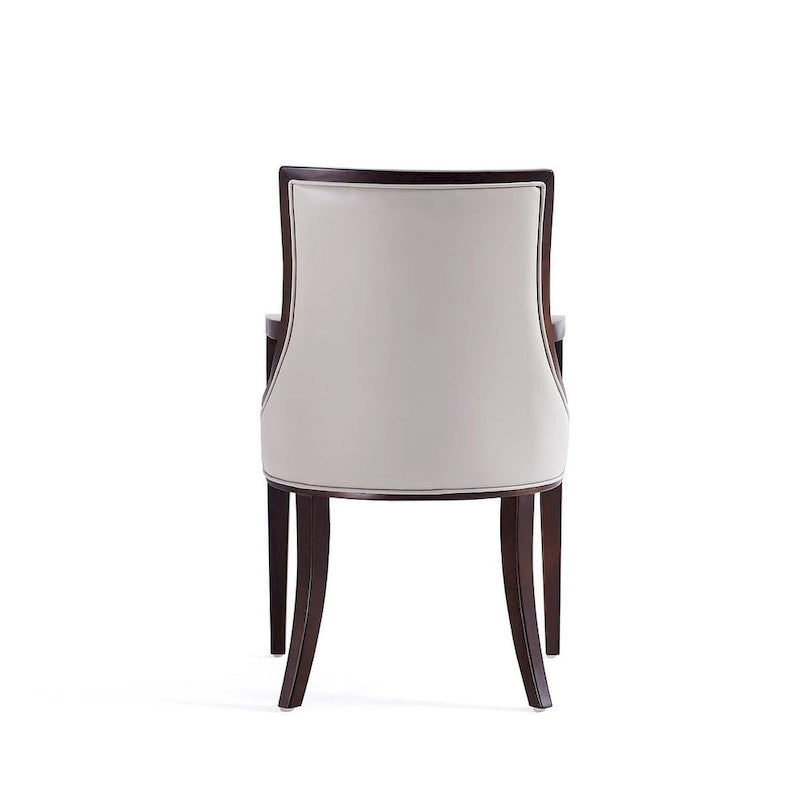 Fauteuil de salle à manger classique avec revêtement en similicuir et cadre en bois de noyer