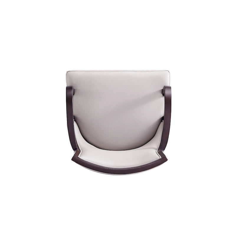 Fauteuil de salle à manger classique avec revêtement en similicuir et cadre en bois de noyer