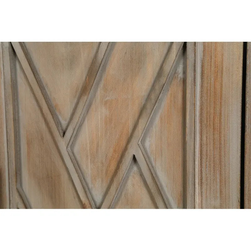 Buffet bas en bois à 4 portes avec panneau à motif diamant