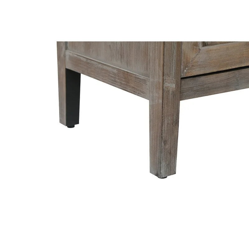 Buffet bas en bois à 4 portes avec panneau à motif diamant