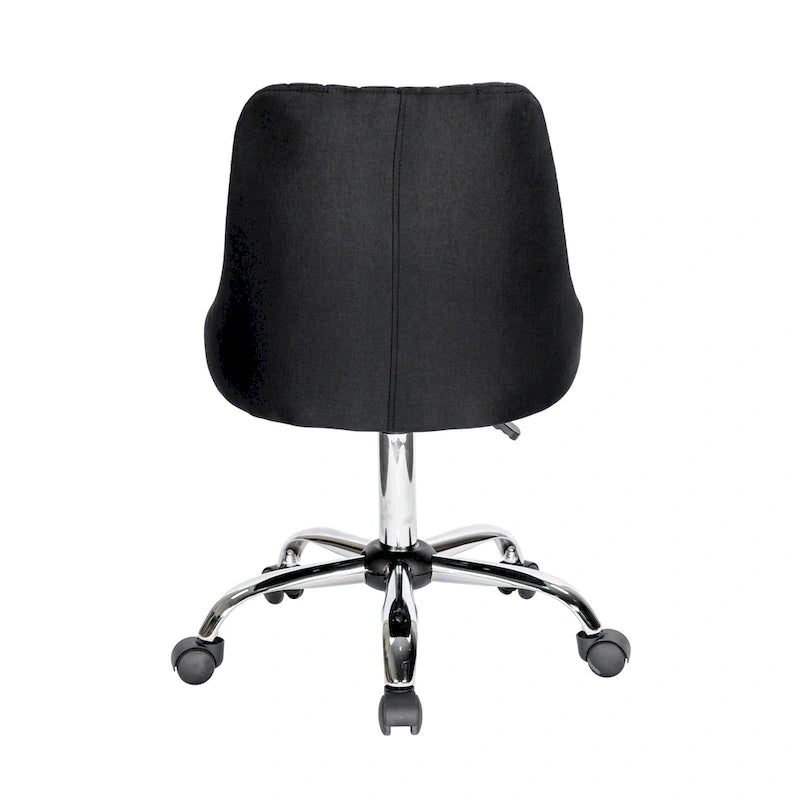 Chaise de bureau pivotante ergonomique en tissu avec piètement chromé gris