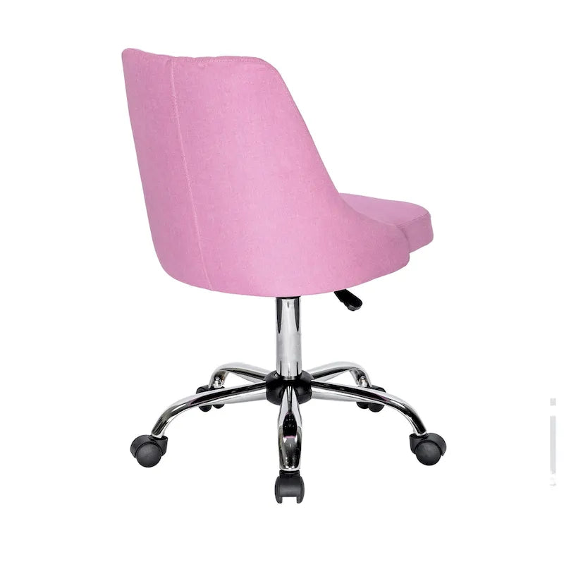 Chaise de bureau pivotante ergonomique en tissu avec piètement chromé gris