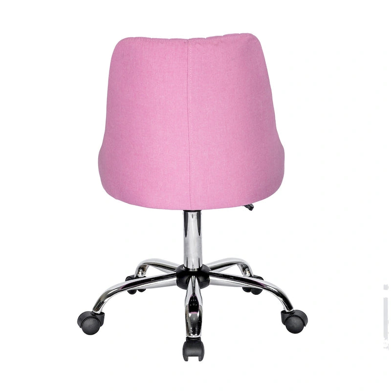 Chaise de bureau pivotante ergonomique en tissu avec piètement chromé gris