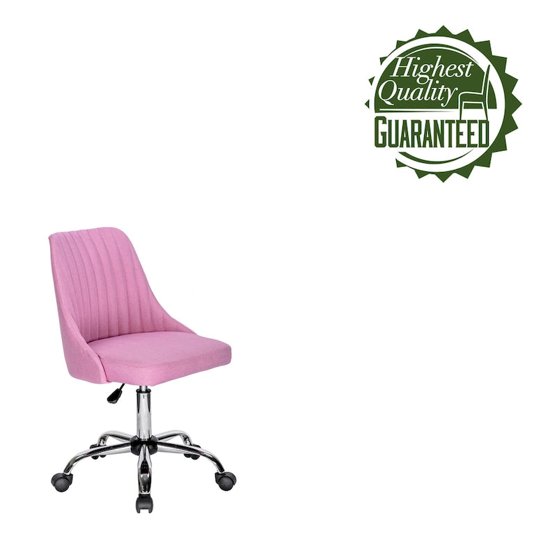 Chaise de bureau pivotante ergonomique en tissu avec piètement chromé gris