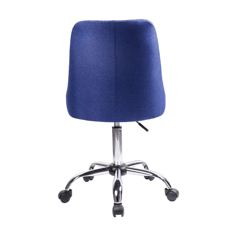 Chaise de bureau pivotante ergonomique en tissu avec piètement chromé gris