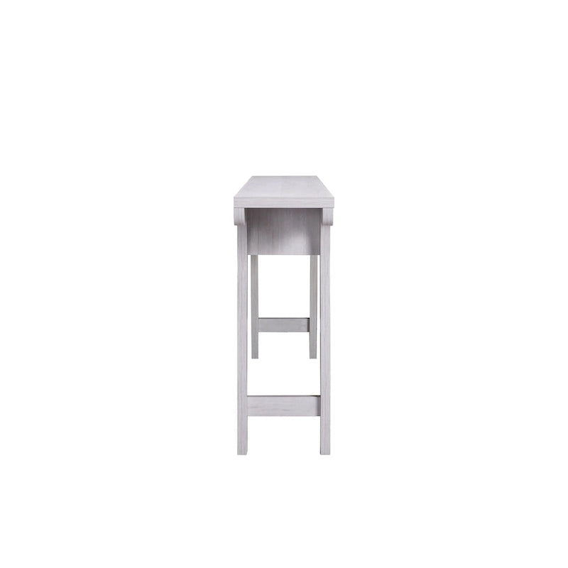 Console d'entrée contemporaine en chêne blanc à 2 tiroirs avec pieds incurvés