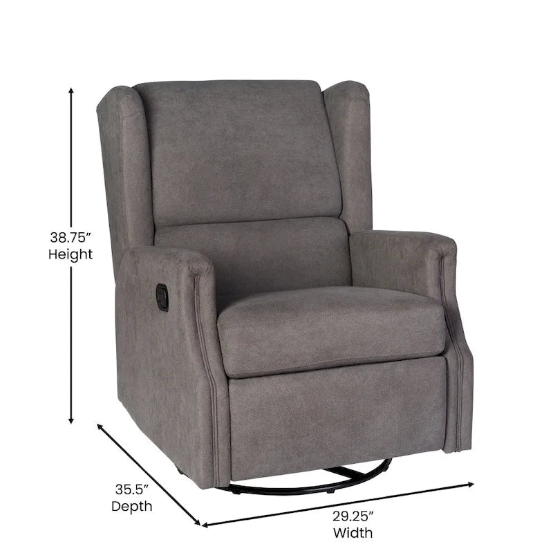 Fauteuil inclinable, pivotant, planant et à bascule manuel en tissu crème avec accoudoirs rembourrés
