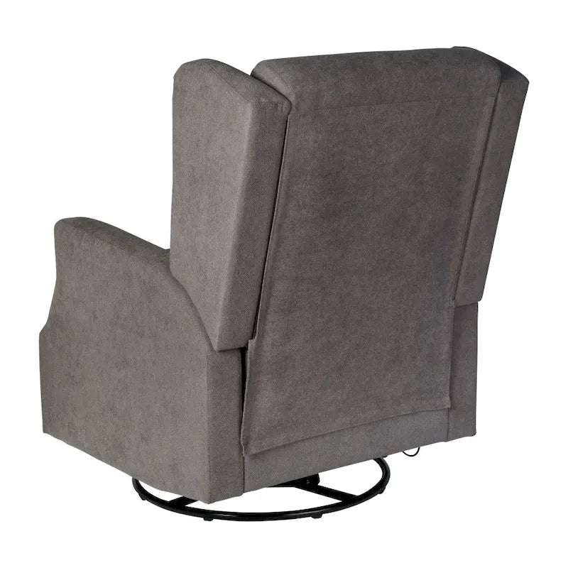 Fauteuil inclinable, pivotant, planant et à bascule manuel en tissu crème avec accoudoirs rembourrés