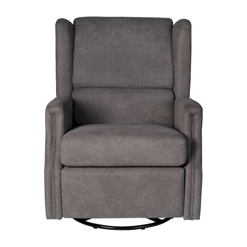 Fauteuil inclinable, pivotant, planant et à bascule manuel en tissu crème avec accoudoirs rembourrés