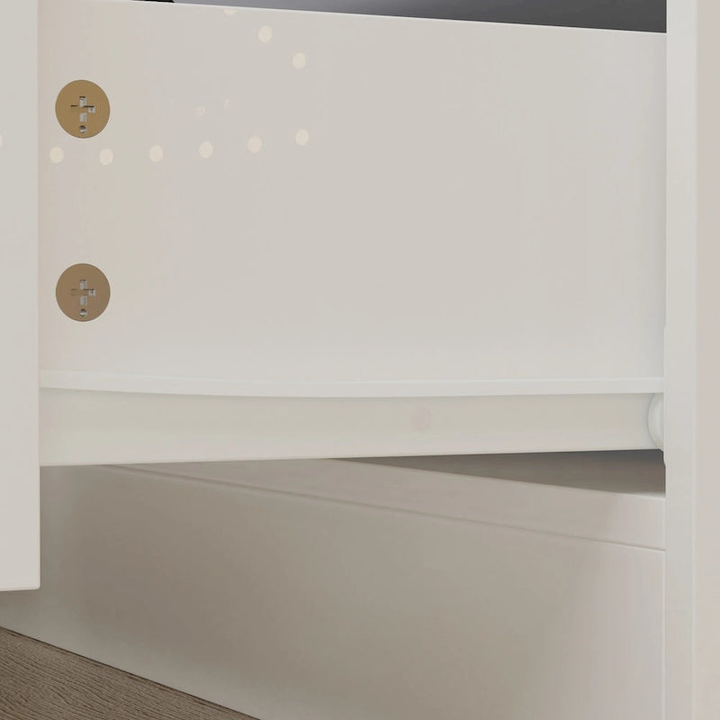 Meuble TV mural blanc ultra-brillant avec tiroirs de rangement