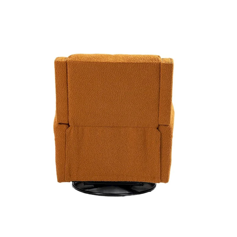 Fauteuil inclinable à bascule pivotant en bouclette avec rotation à 360 degrés et garniture cloutée