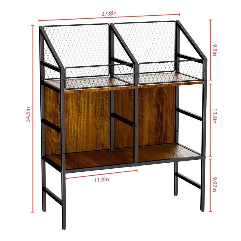 Meuble de rangement pour disques vinyles, style industriel rustique, marron, avec cadre en métal