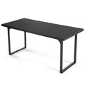 Table à manger rectangulaire en MDF avec cadre métallique noir-marron